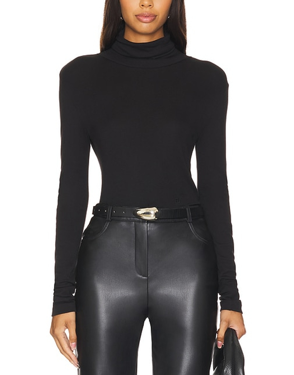 Helmut Lang Classic Black Turtleneck Top Size S